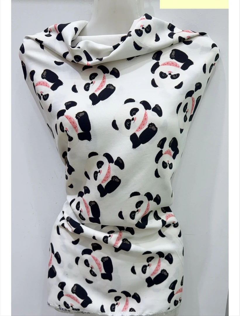 傅文纺织  芦荟府绸棉面料 14年明星产品 可爱熊猫（拍2米包邮）