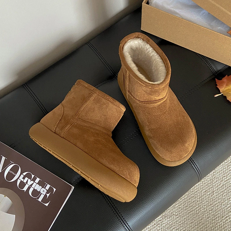 爆款时尚大土豆雪地靴女式厚底增高冬季百搭加绒加厚保暖棉鞋女