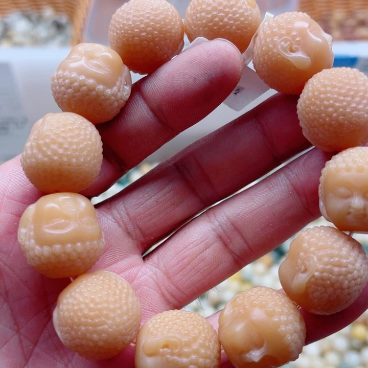 吊坠白玉菩提精品18佛头手串