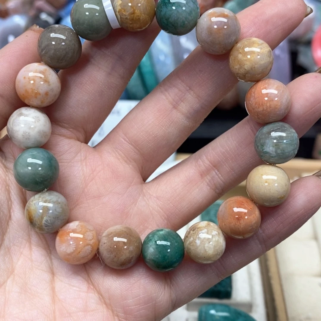 硅化珊瑚（珊瑚玉）手链未镶嵌124