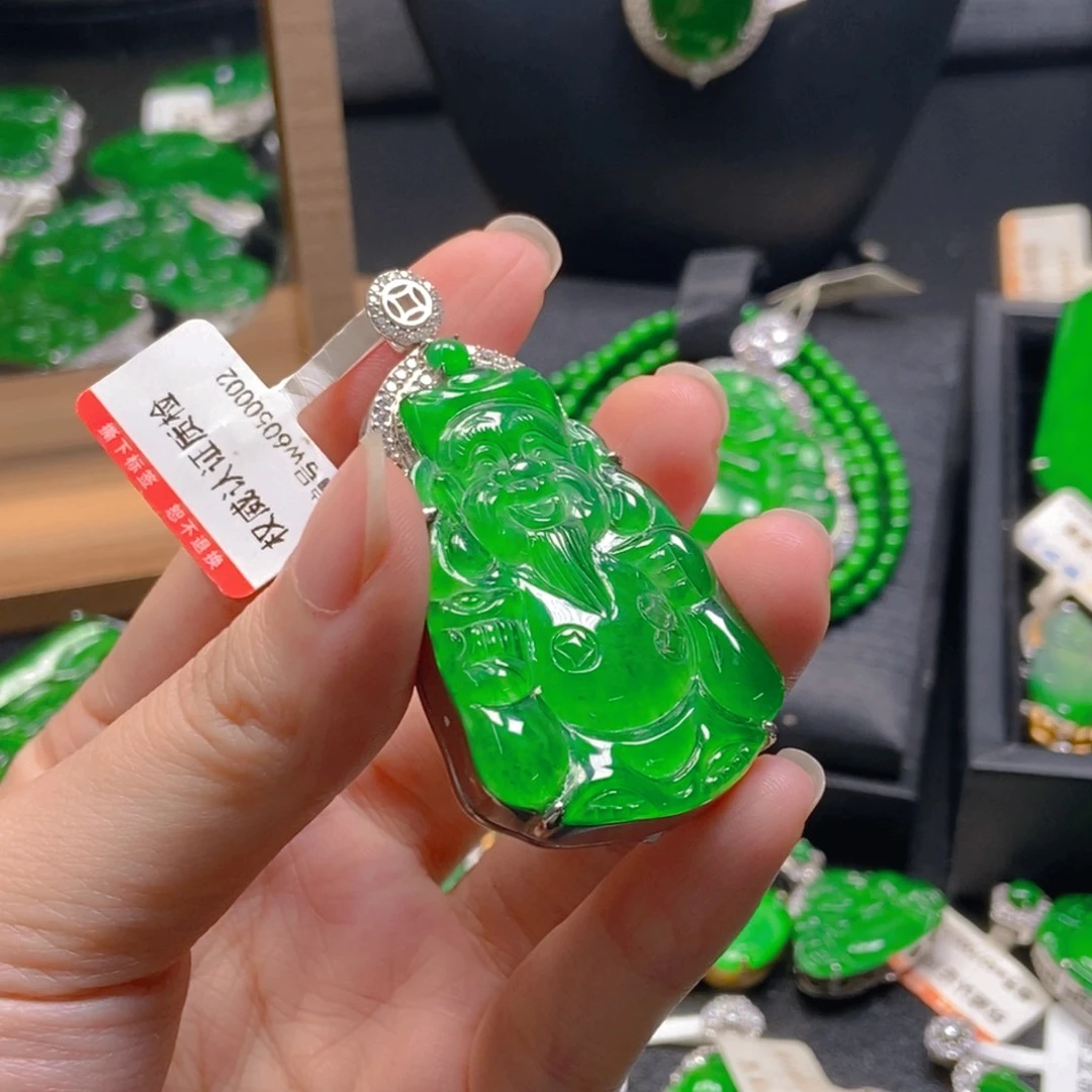 翡翠银S925镶嵌吊坠(不含链)