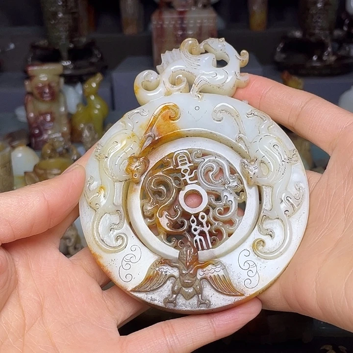 笑***湖和田玉未镶嵌挂件