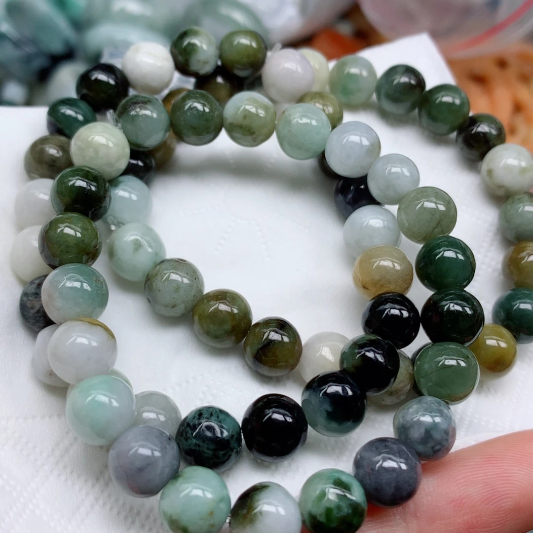 翡翠未镶嵌项链珠子翡翠