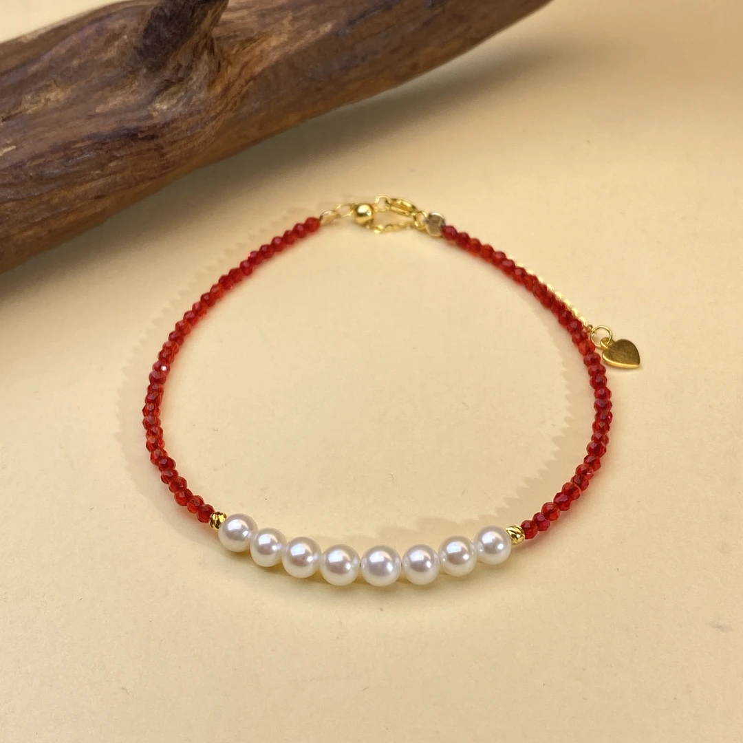 【小北严选】淡水珍珠DIY手链14-25H74X368【多样性发一件】约4mm+8颗