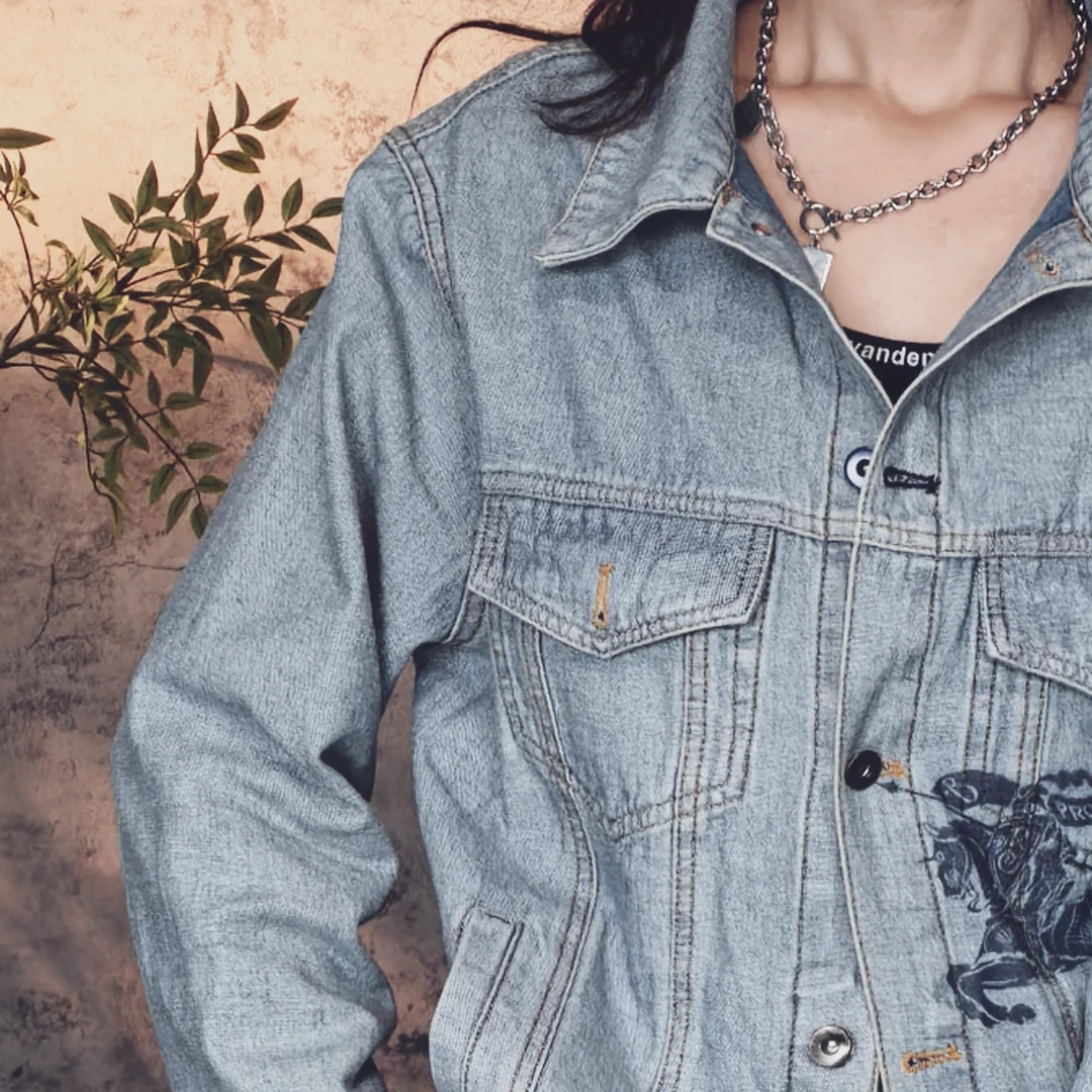 【万万专属】美式秋冬男女百搭情侣款个性牛仔外套 W0011