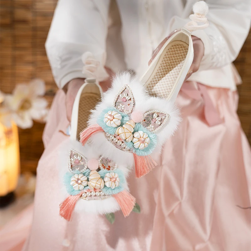 虎头鞋大人原创手工diy材料刺绣布鞋平底国潮绣花鞋古风汉服鞋女