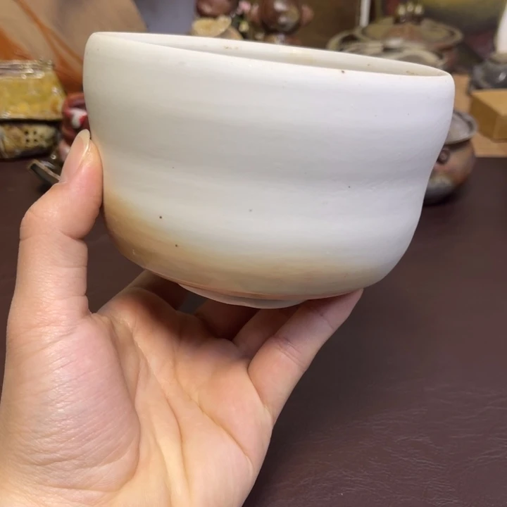 藤原章白备前抹茶碗备前烧