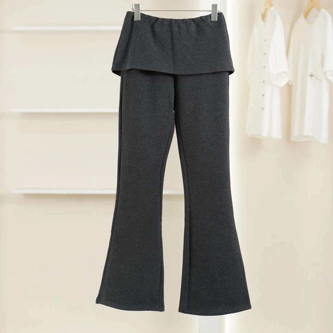 麦迪尚品 50503170 秋季毛呢针织修身微喇裤品牌撤柜女装