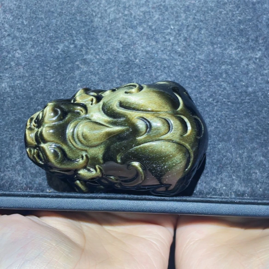 【闪购商品】未镶嵌黑曜岩珠宝奇石切****咚