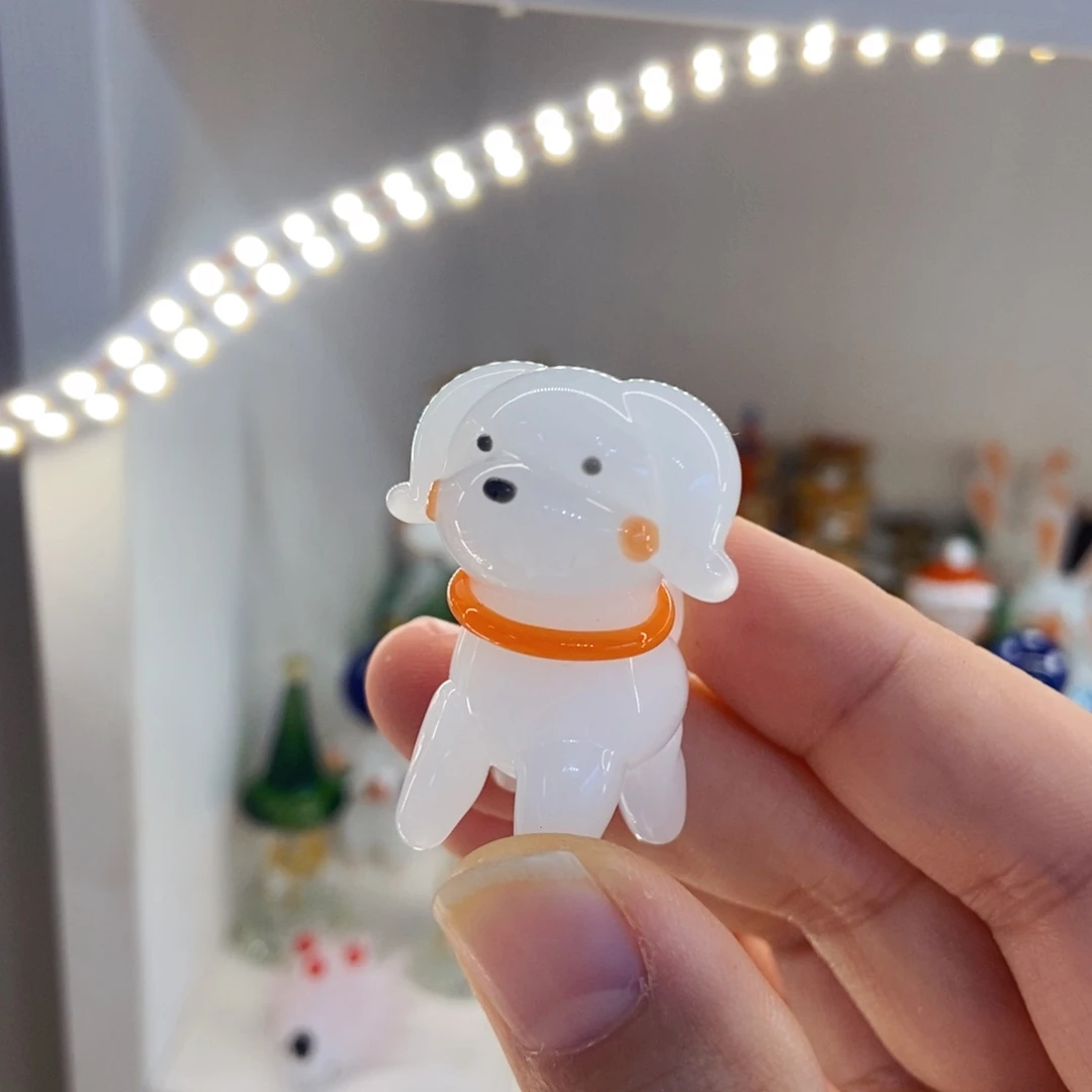 琉璃手工艺品小白狗