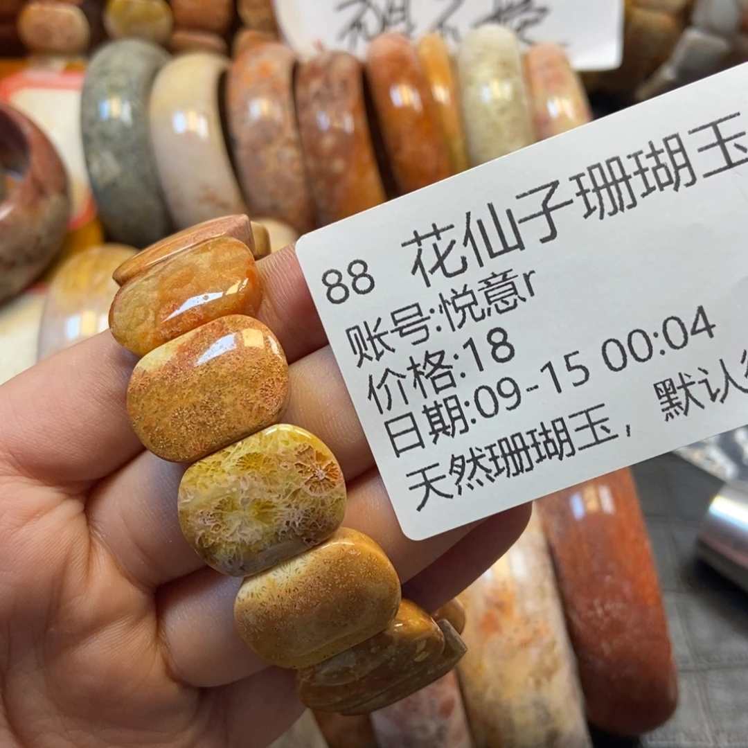 悦***r未镶嵌硅化珊瑚（珊瑚玉）珠宝半成品88