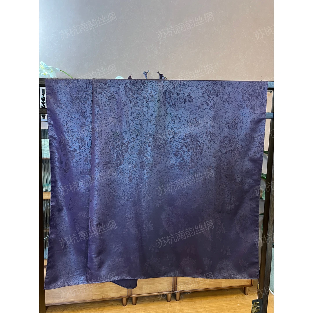 【D90-24  紫龟】140*140老料香云重磅高端定制国风提花丝巾披肩
