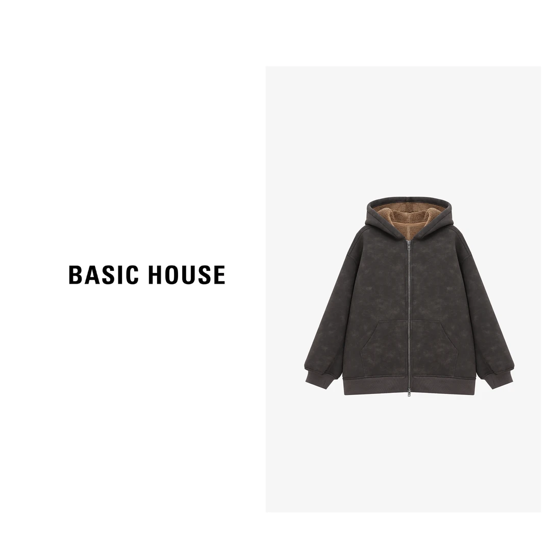 Basic House/百家好冬季保暖加绒休闲人造毛皮外套-B0625B5RMX2