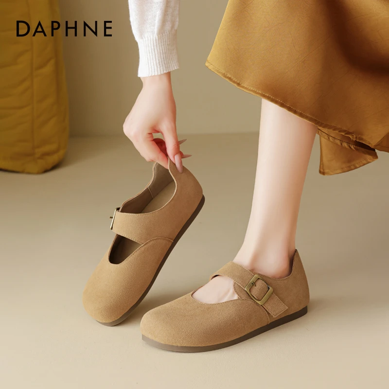 达芙妮爆款复古勃肯全包厚底女鞋2025夏季百搭软底休闲玛丽珍单鞋