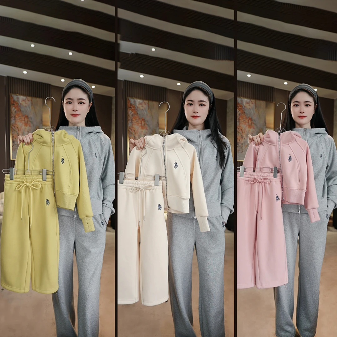 POLOUSASP女童2025秋冬马卡龙卫衣套装亲子装童一密度联名款T373