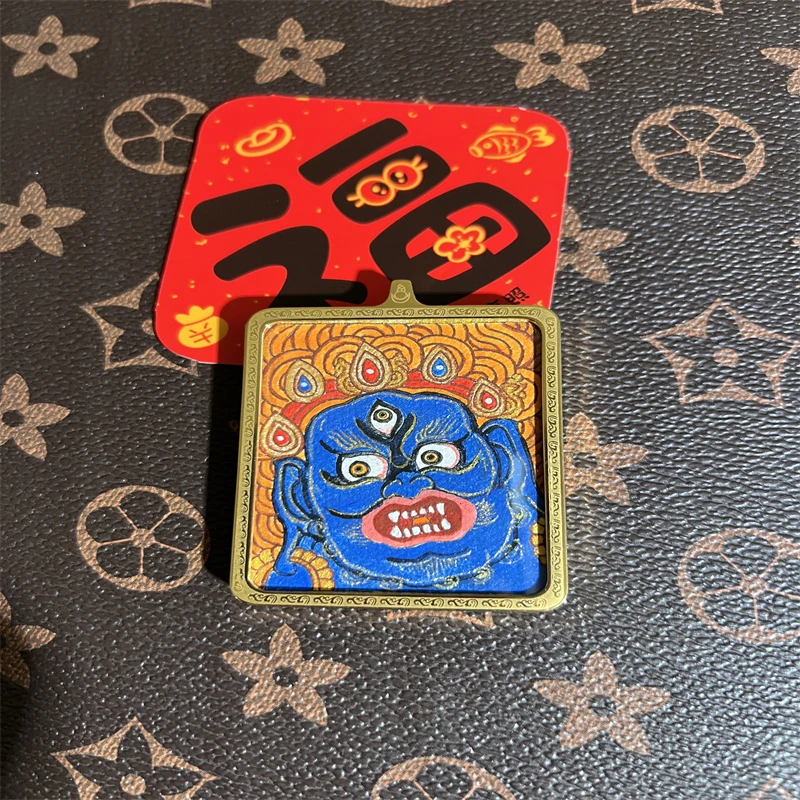 非遗手工艺 纯手工 黑财神 唐 卡 装饰画 单面钛钢款