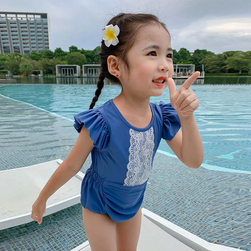 水手宝宝夏季可爱显瘦连体户外时尚女孩好看  泳衣S-2891