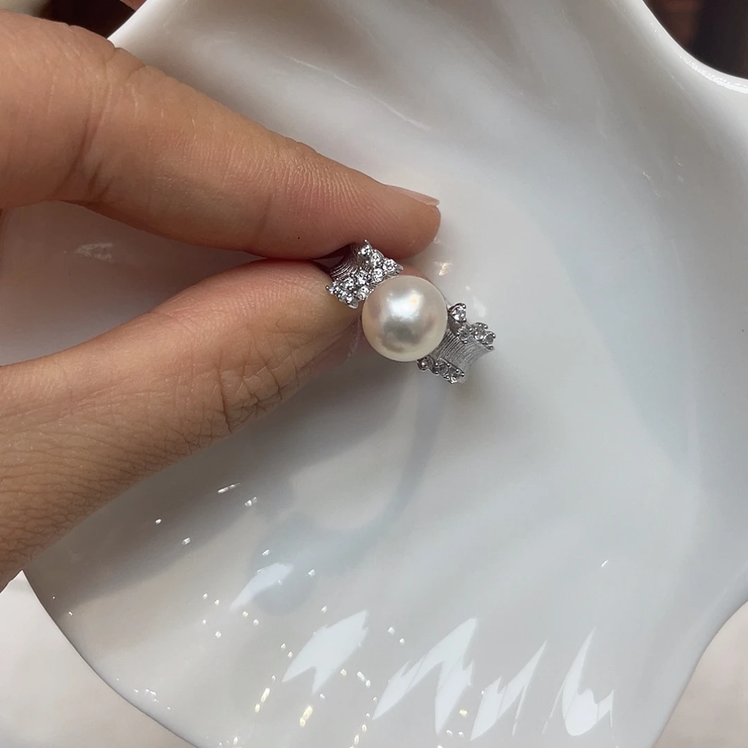 海水珍珠银S925镶嵌戒指