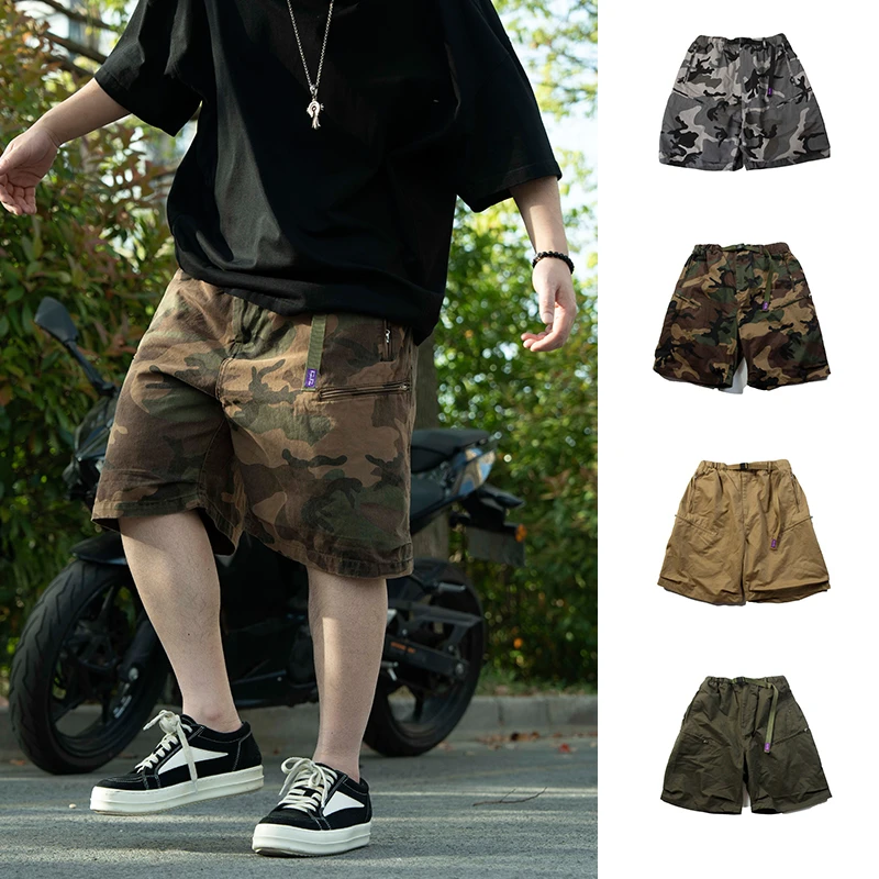 【重磅300g迷彩五分裤】高街阿美咔叽多口袋轻户外纯棉工装短裤5386