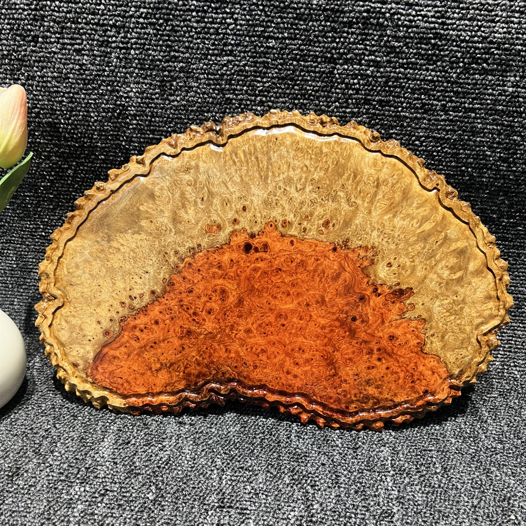 缅花榴疤双色俏皮茶干泡家用，一壶一杯尺寸：30×20×1cm