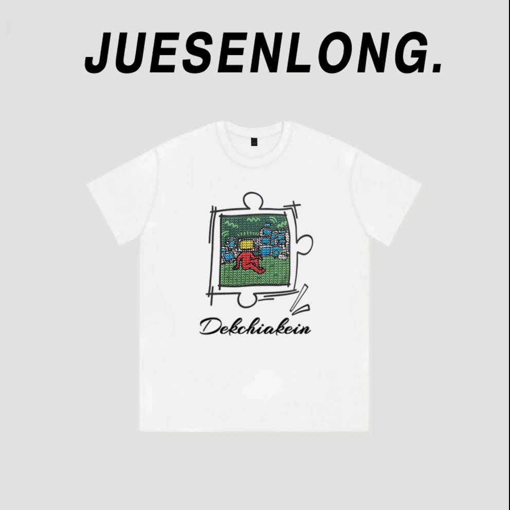 款107-设计感小众宽松港味时尚多巴胺穿搭短袖t恤