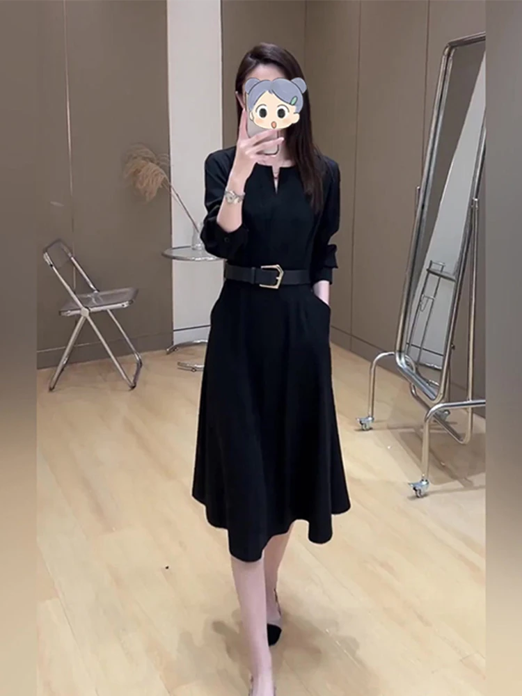 大码职场裙早秋2025新款女装高端精致连衣裙高级感裙子显瘦a字裙