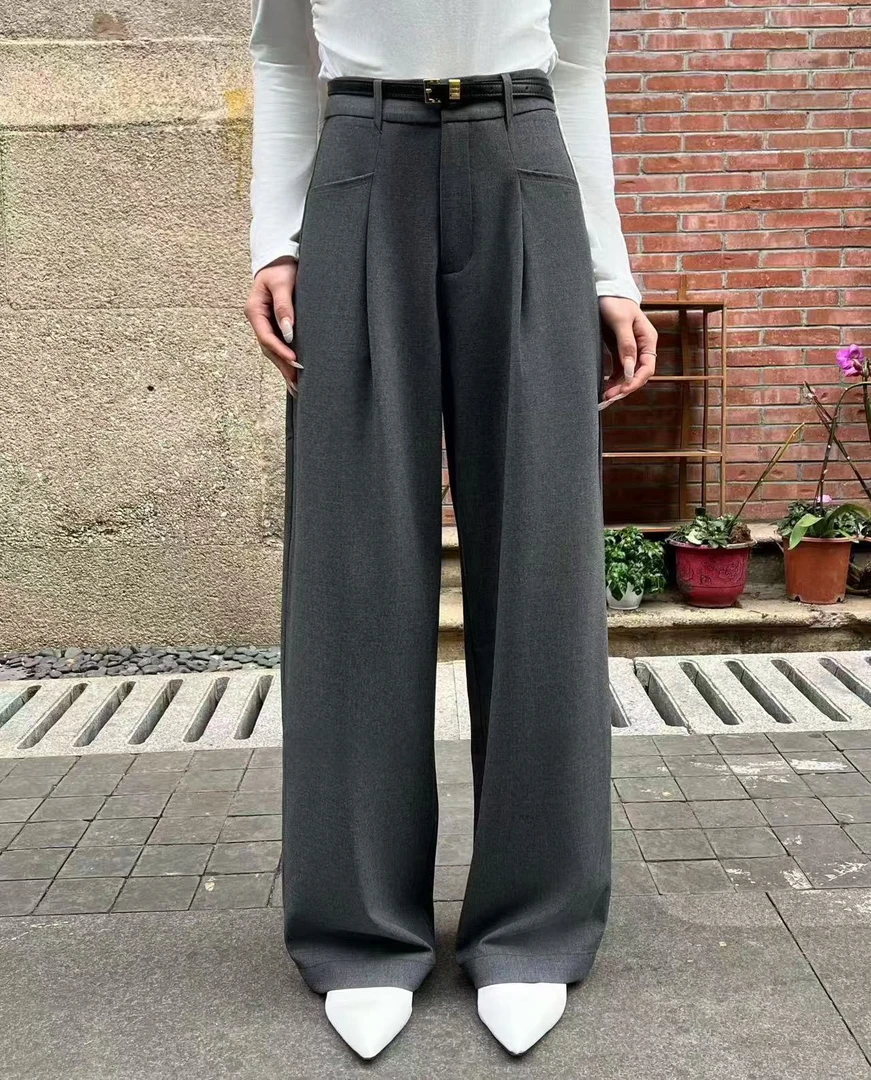 高腰显瘦百搭直筒阔腿裤783