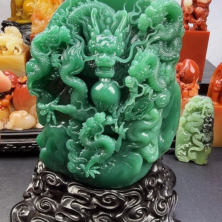 你***玩寿山石雅安石龙行天下