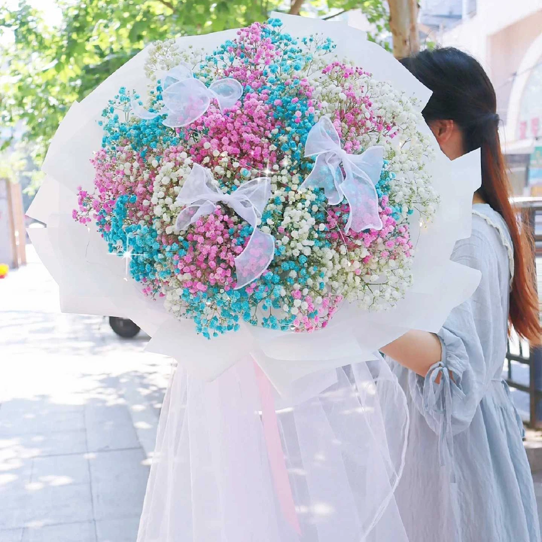 【粉色恋人】满天星花束·浪漫惊喜送闺蜜女友生日礼物·全国同城速递
