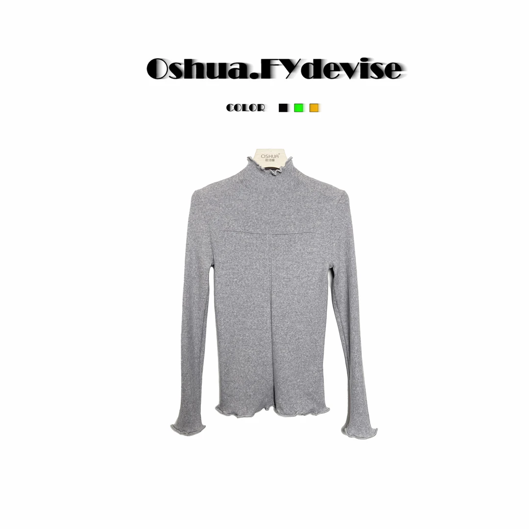 Oshua/欧诗嬅定制澳洲美丽诺羊毛法式优雅时尚针织打底衫25289