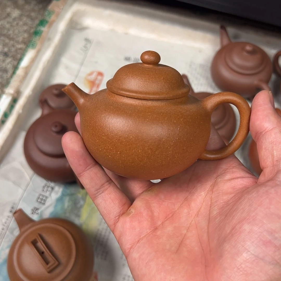 茶壶紫砂微微瑕金降坡薄胎掇只170cc