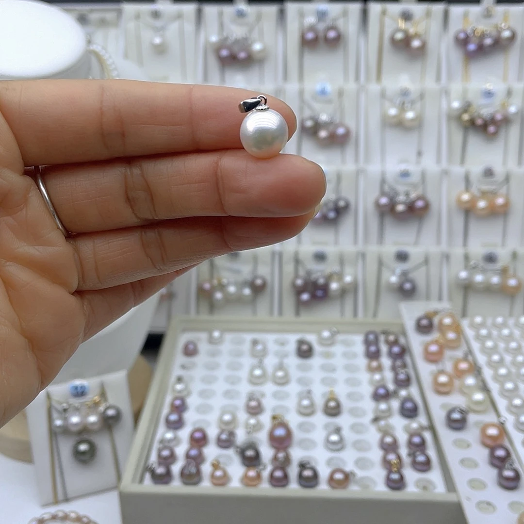 银S925镶嵌珍珠淡水珍珠