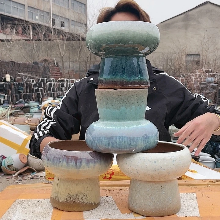 无铅玻璃宜兴紫砂花盆