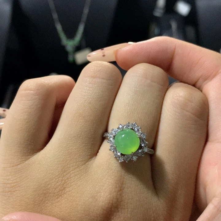 翡翠银S925镶嵌戒指