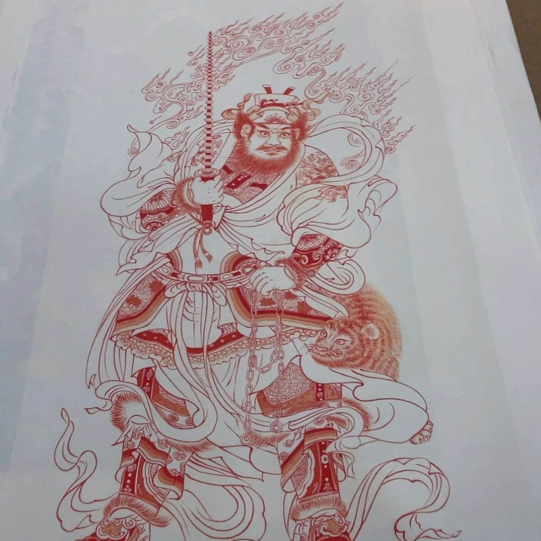 国画朱砂赵公明元帅