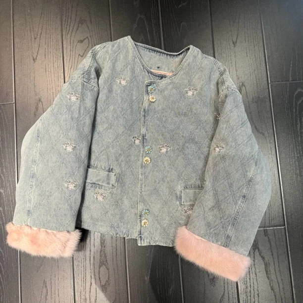 6758#《丹姐推荐》新中式重工刺绣牛仔外套