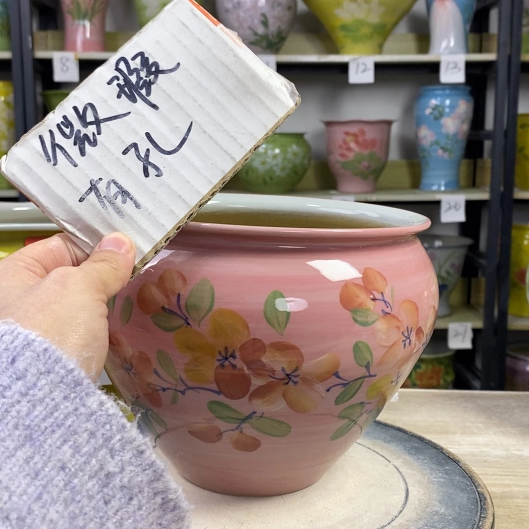 景德镇手工手绘陶瓷花盆
