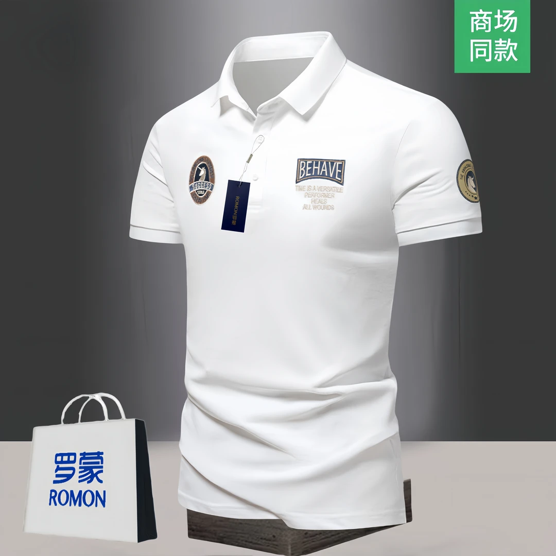 Romon/罗蒙2026夏季百搭男士休闲POLO衫短袖韩版翻领修身潮流T恤