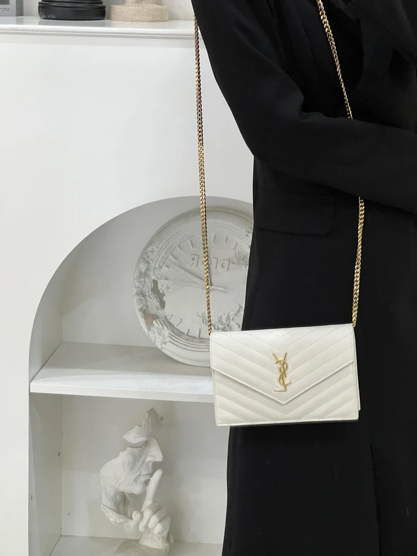95新 YSL/圣罗兰 ysl 信封小号白金/公价无/甄选
