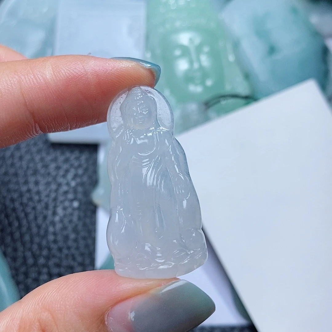 定制翡翠未镶嵌毛货付款后确认抛光