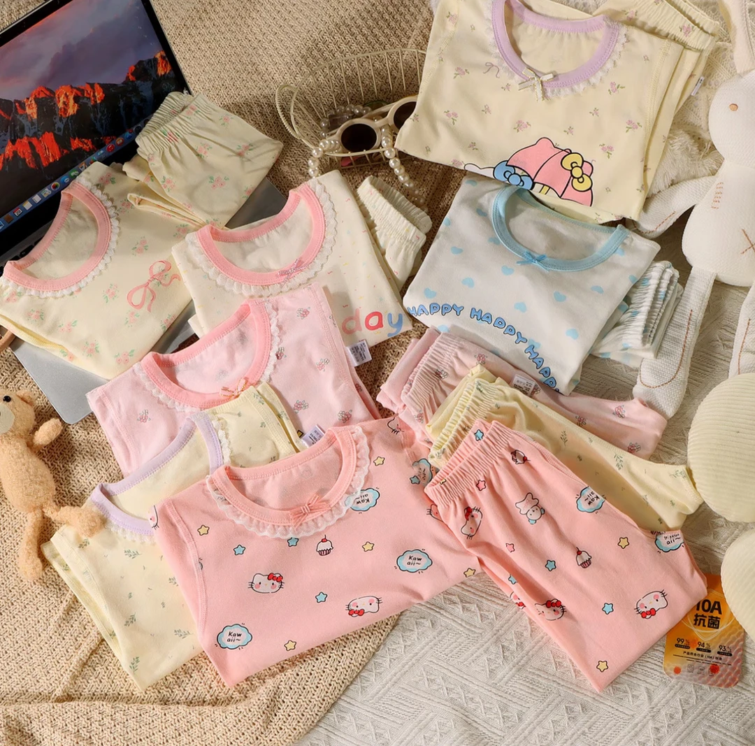 【小o爸专属】10A抗菌儿童1-15岁睡衣套装女童卡通宝宝家居服秋冬