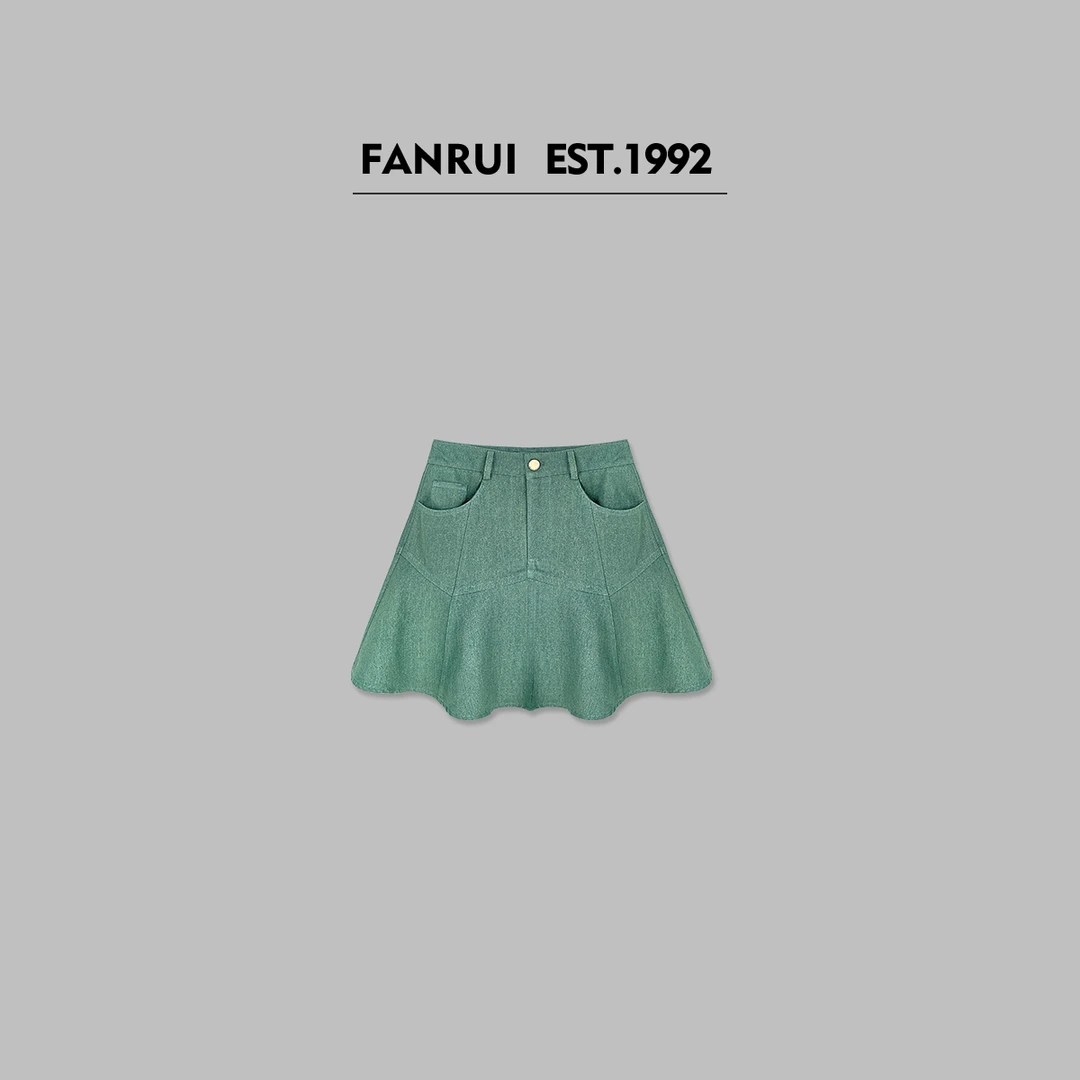 FANRUI/泛芮「奶礁海岸」水洗棉时尚气质显瘦夏季新款半身裙B16215