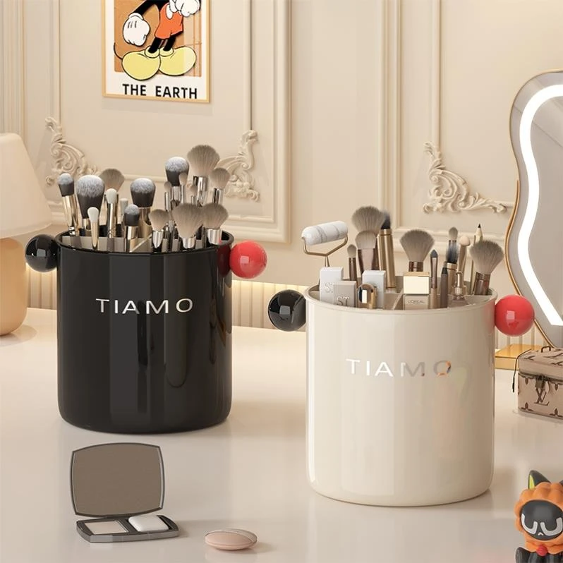 日本化妆品收纳盒桌面高级感化妆刷收纳筒梳妆台置物架