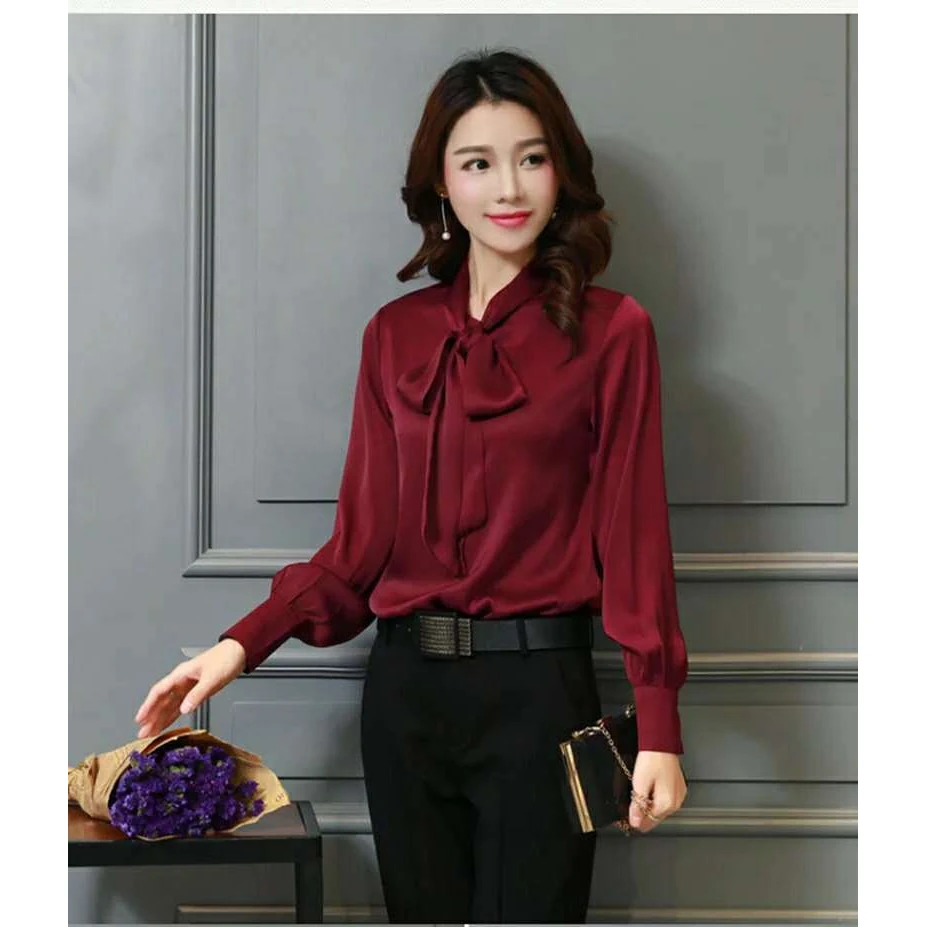 衬衫女2025春秋装新款蝴蝶结长袖上衣时尚职业女式衬衣新款好看女