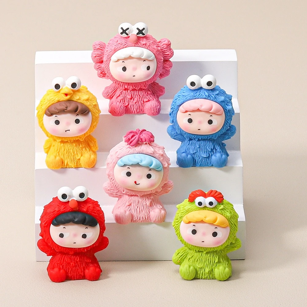 【直播拆】芝麻街毛流感欧仔-网红车载卡通树脂创意diy摆件