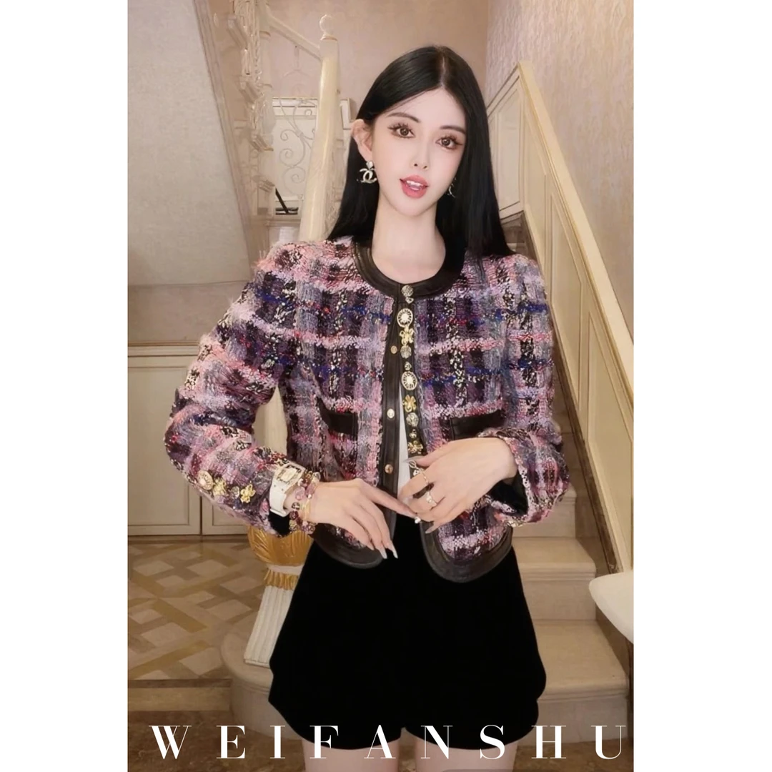 WEIFANSHU/魏凡舒【暮色告白】秋季新款时尚气质名媛短款小香风外套