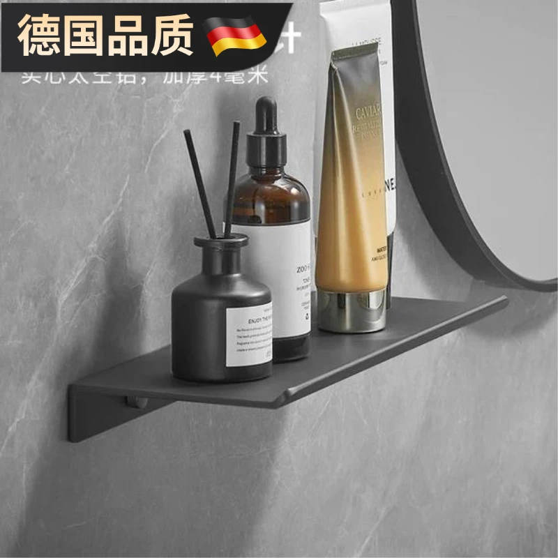 室淋浴房枪灰色置物架太空铝化妆室镜前一字隔板免打孔收纳层架子