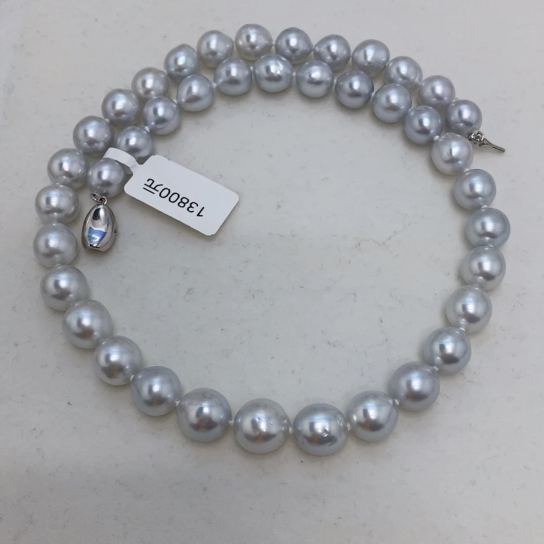 海水珍珠裸珠澳白银蓝满串9.2～11.1