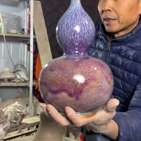 围***城犊泉钧窑作品摆件