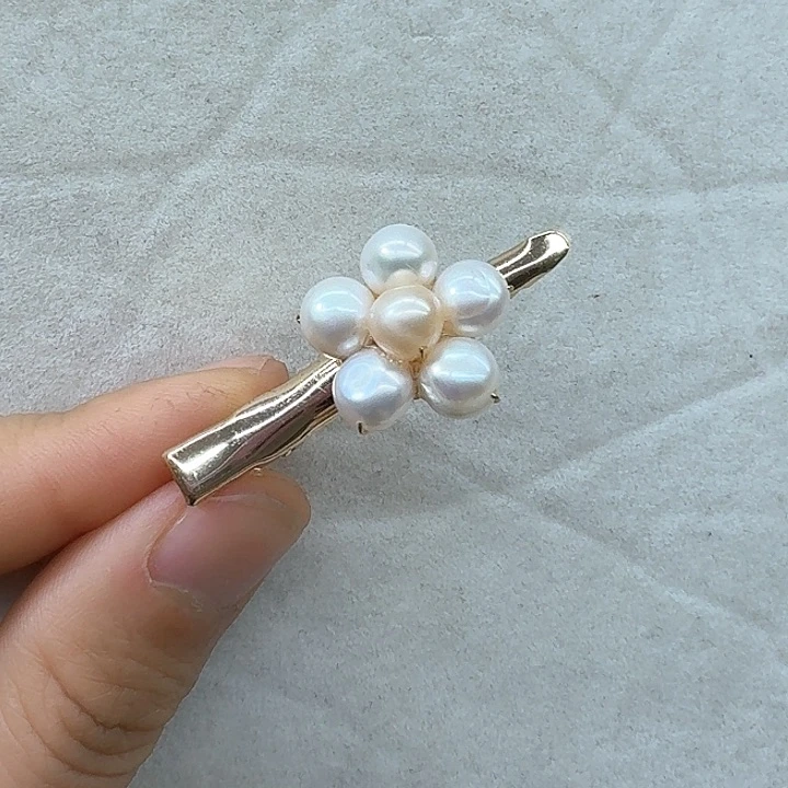 淡水珍珠发饰银S925镶嵌